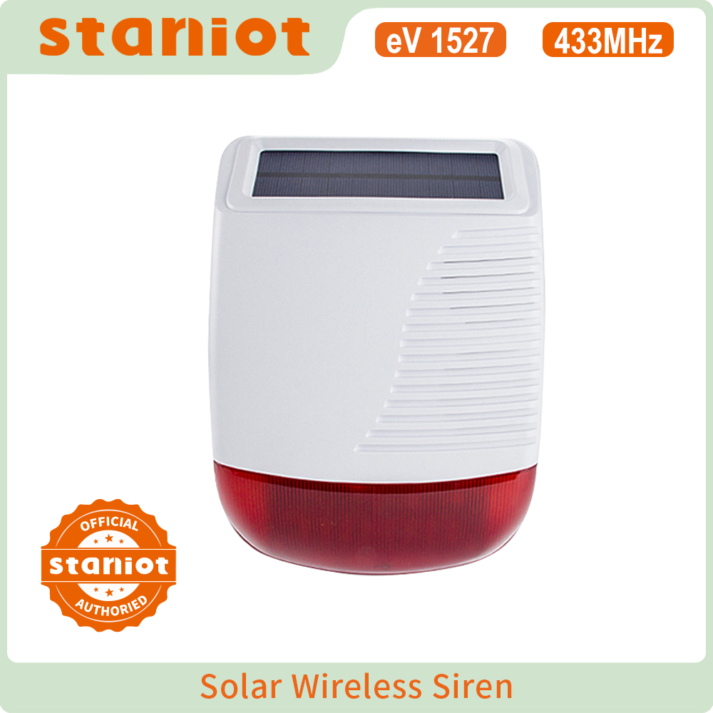 Alarm Siren Outdoor - Staniot Sirena stroboscopica solare esterna wireless