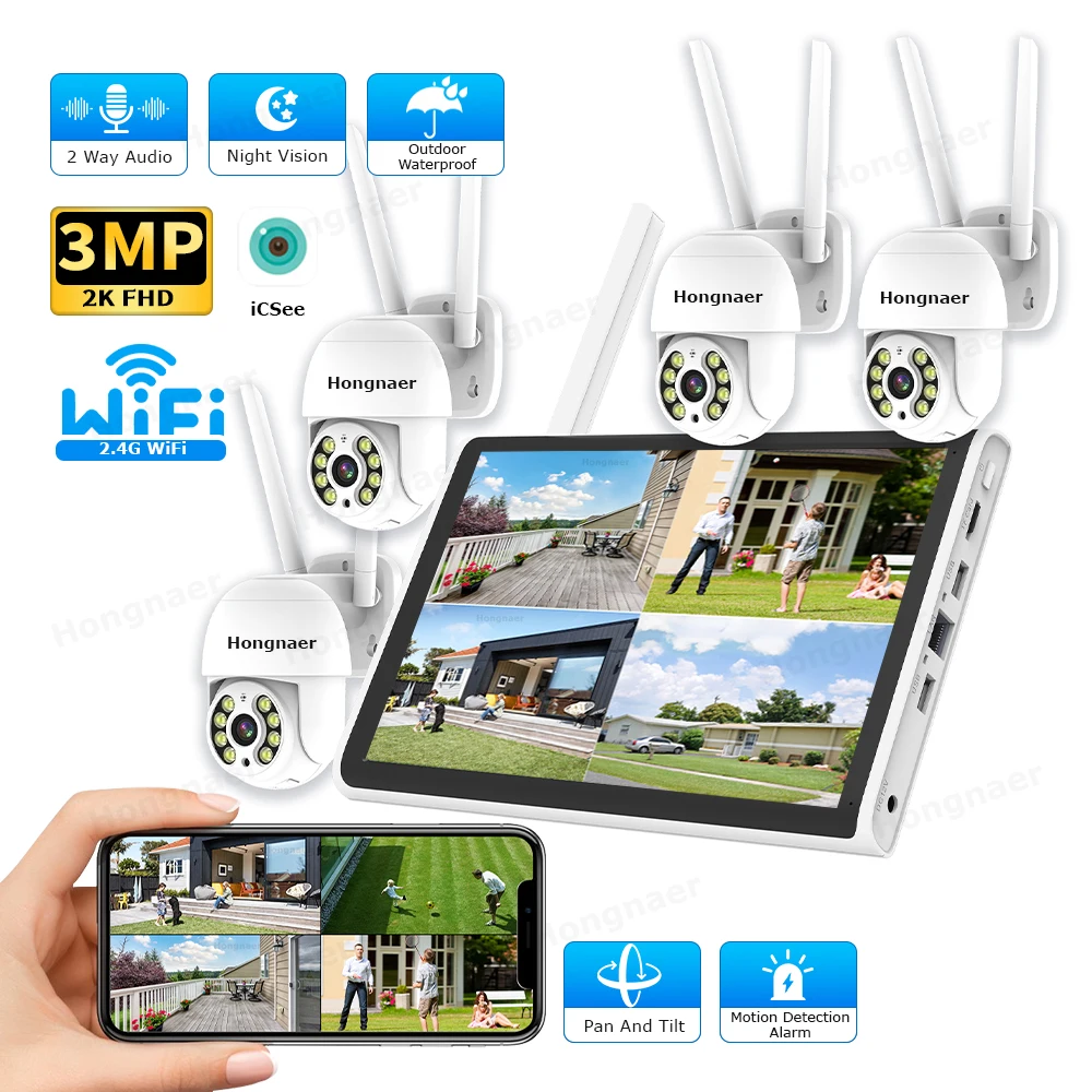 Home Security Cameras Wireless - Kit di Videosorveglianza Wireless Hongnaer 2026