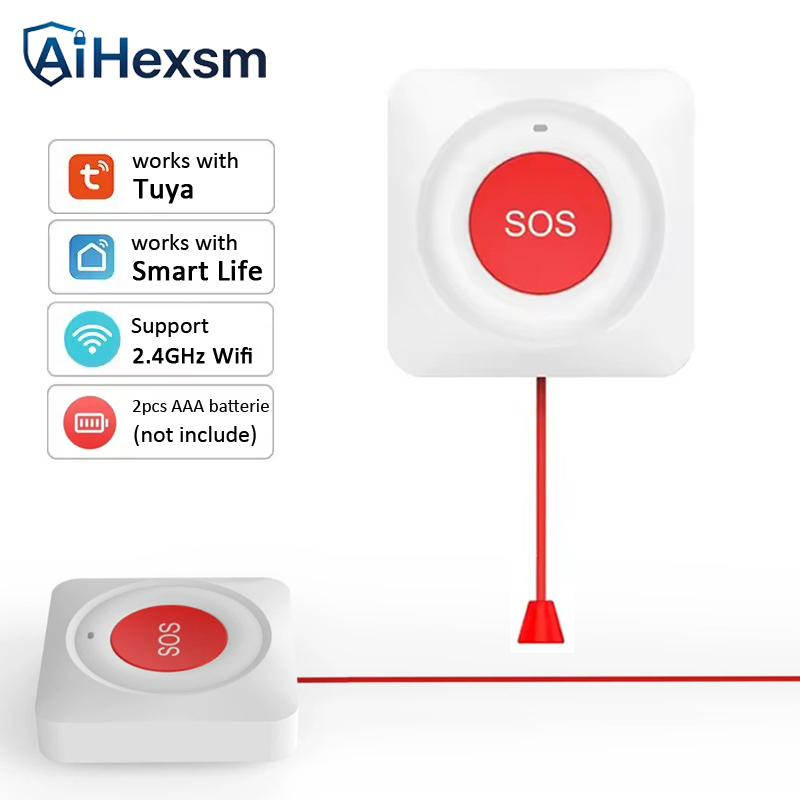 Home Security Key - Pulsante SOS WiFi Tuya con Corda