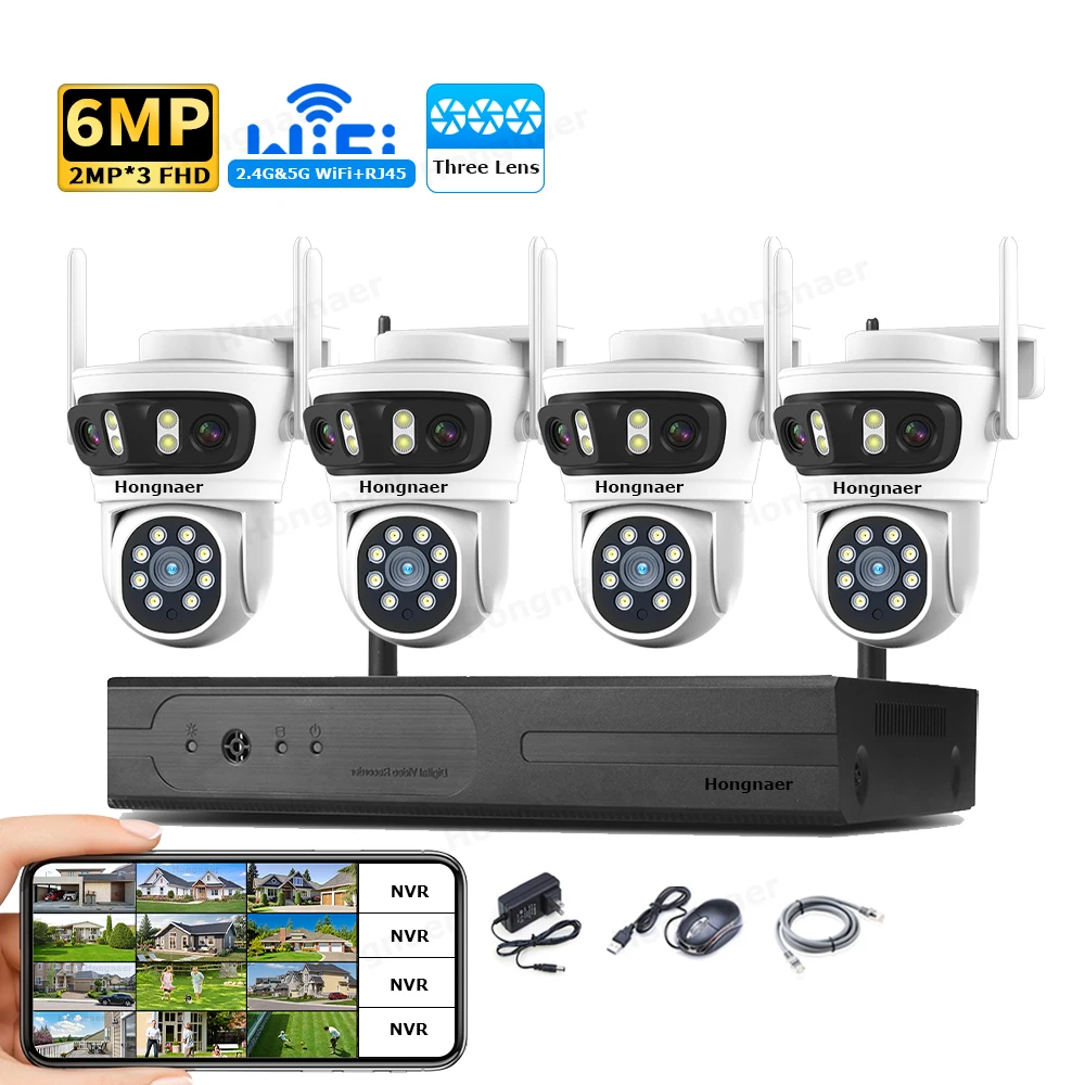 Home Security Cameras Wireless - Kit Sistema di Videosorveglianza Domestica Hongnaer