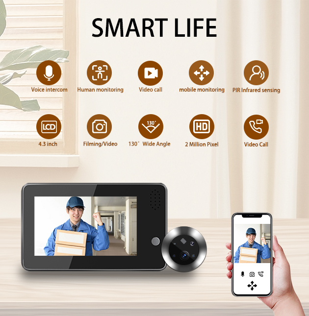 Home Security Cameras Wireless - Videocitofono WiFi Tuya Smartlife da 4,3
