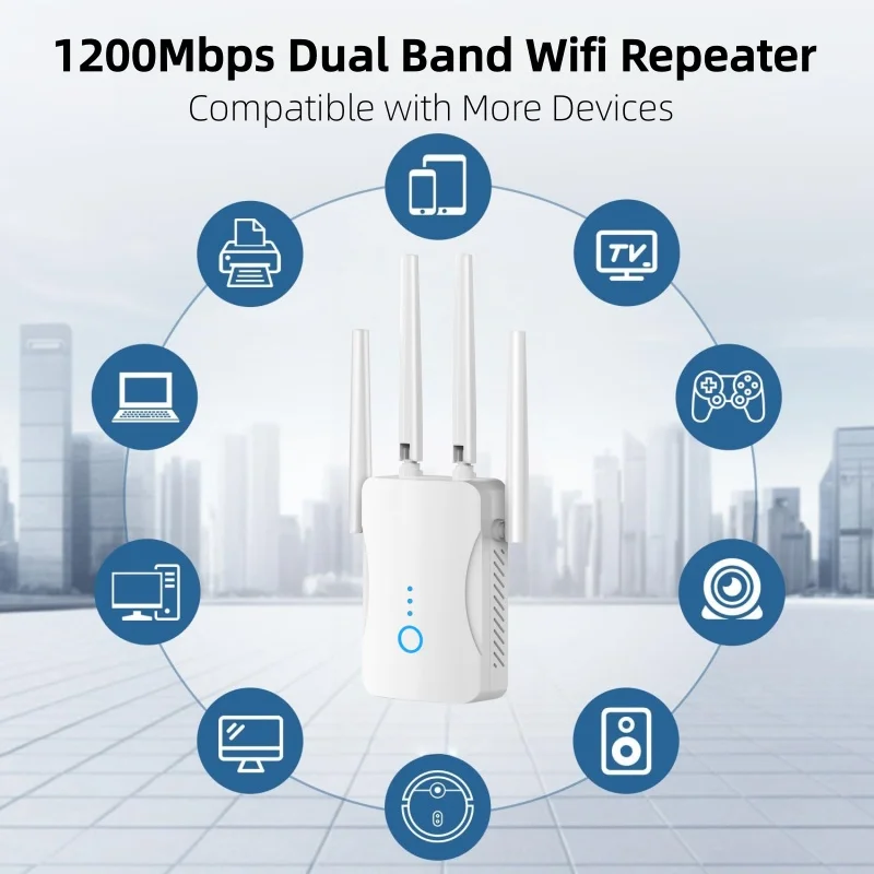 Home Security And Internet - Ripetitore WiFi Dual Band 1200Mbps, Estensore