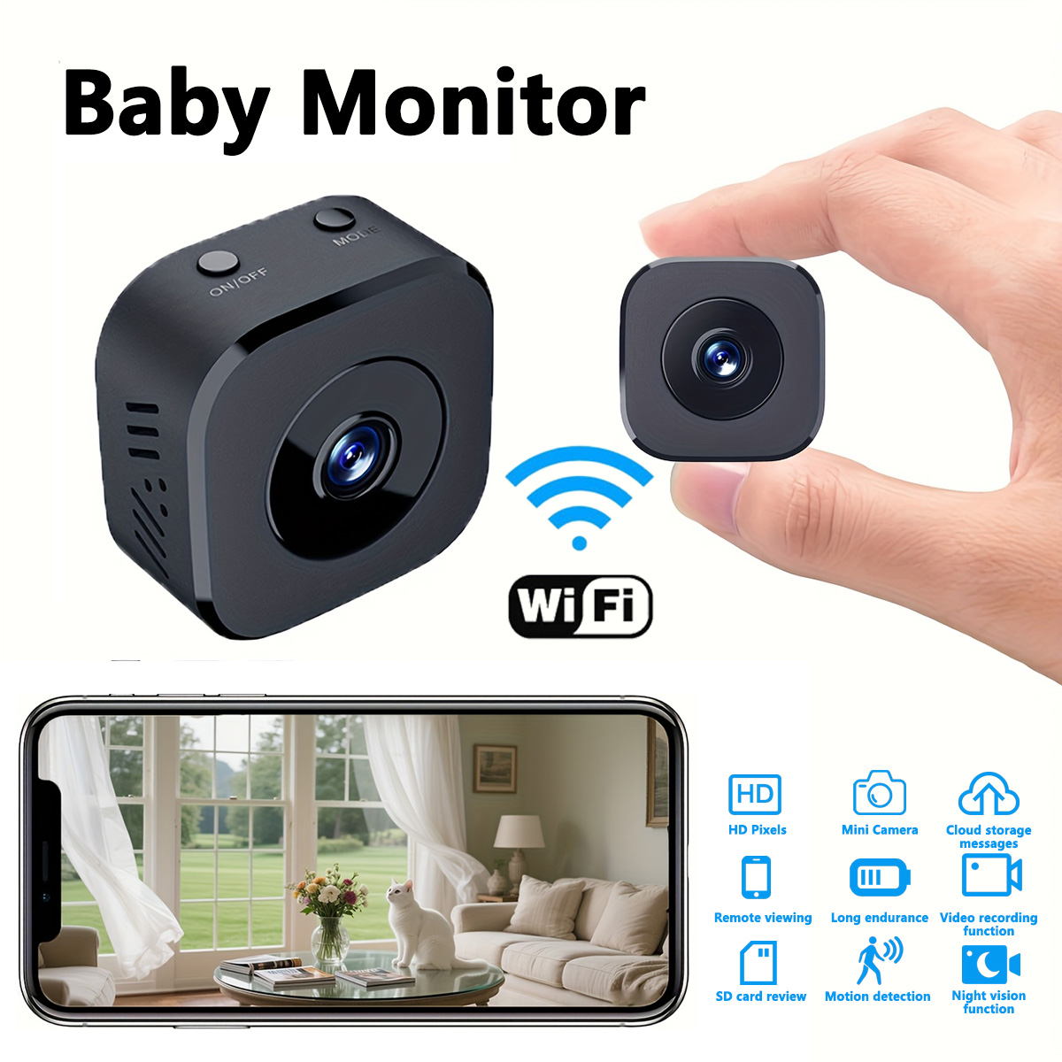 Home Security With Monitoring - 1080P HD Mini WiFi Telecamera di
