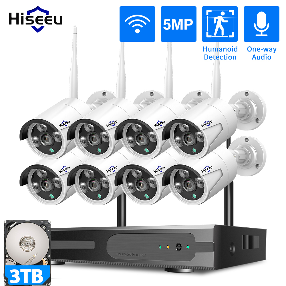Home Security Cameras Wireless - Sistema di Sicurezza CCTV WiFi Hiseeu