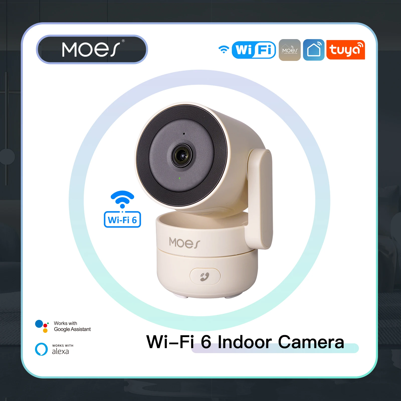 Home Security Camera Xiaomi - MOES Tuya Wi-Fi 6 Smart Indoor