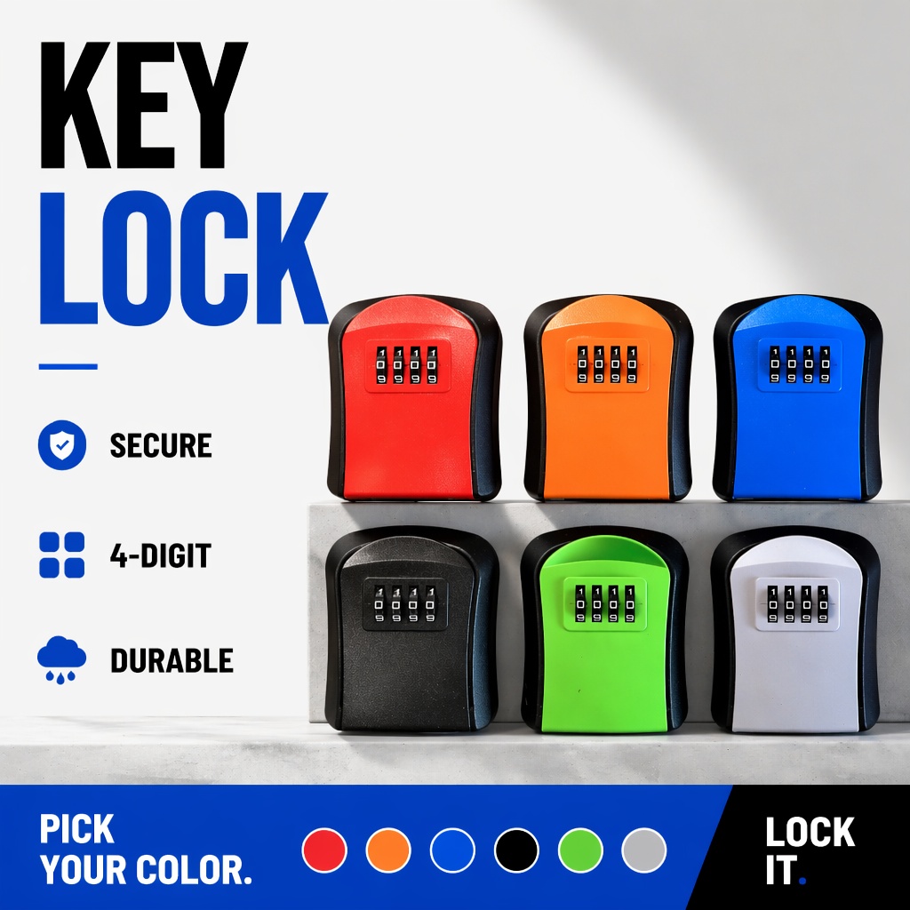 Home Security Key - Cassetta Portachiavi da Parete Impermeabile in
