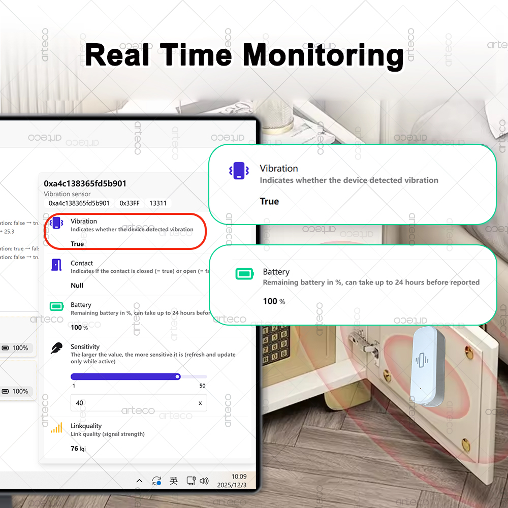 Smart ZigBee 3.0 Sensore di vi - Home Security With Monitoring recensione e prezzo