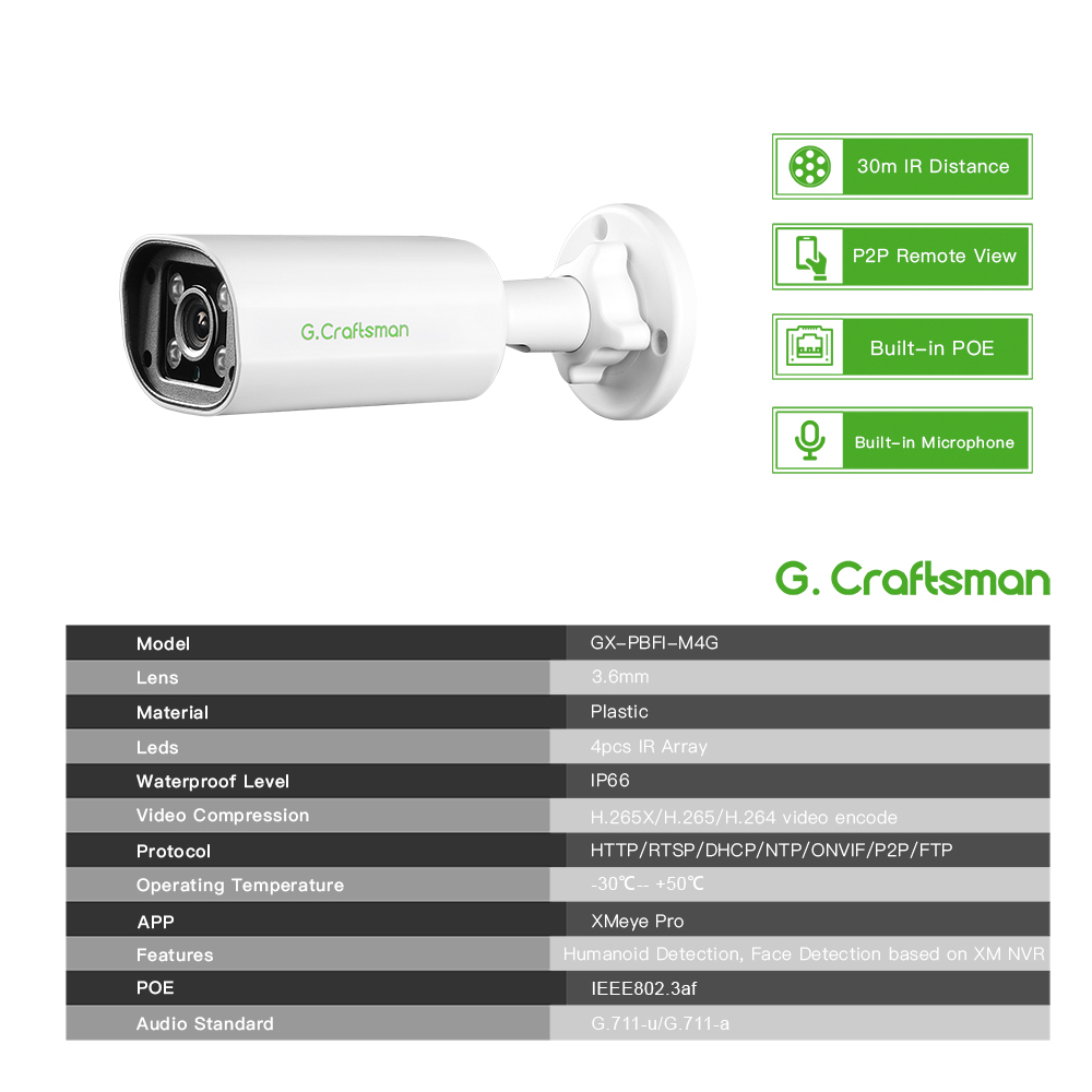 Telecamera IP POE C GC PB 4MP, - Home Security La recensione e prezzo